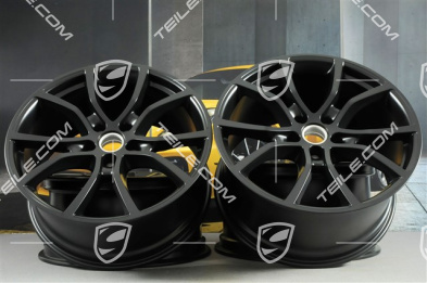 21" Felgensatz Cayenne Exclusive Design, 11J x 21 ET58 + 9,5J x 21 ET46, Schwarz-Seidenmatt