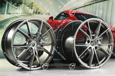 20-inch Carrera S IV wheel rim set, 8,5 J x 20 ET49 + 11,5 J x 20 ET76, Platinum satin-matt