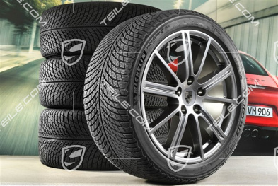 20-inch Panamera Turbo Winter wheel set, wheel rims 9,5J x 20 ET71 + 10,5J x 20 ET71 + Michelin Pilot Alpin 5 winter tyres 275/40 R20 + 315/35 R20, Adamantium