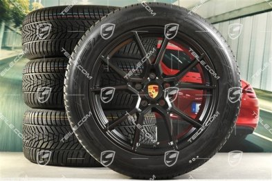 20-inch Cayenne S winter wheel set, rims 9J x 20 ET50 + 10,5J x 20 ET55 + NEW Hankook Winter i*eveo 3X, winter tyres 255/55 R20 + 295/45 R20, with TPMS, black satin matt