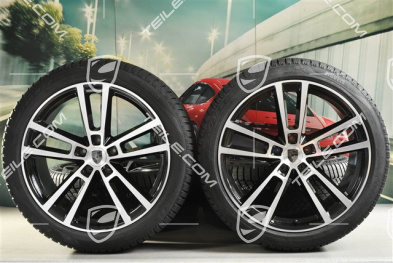 22-inch winter wheel set Sport Design, wheel rims 10J x 22 ET48 +11,5J x 22 ET52 + NEW Pirelli winter tyres 285/40 R22 + 315/35 R22, black high gloss