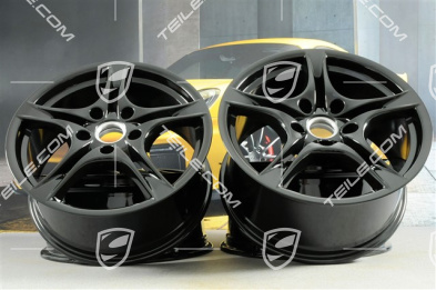 18" Cayman S II Felgensatz (Facelift), 8J x 18 ET57 + 9J x 18 ET43, schwarz hochglanz