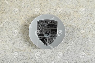 Radzierdeckel, konkav, Wappen in Turbonit / Rhodium, brilliantchrom