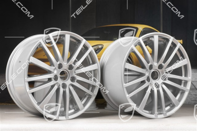 20-inch wheel rim set Panamera Design, 9,5J x 20 ET71 + 11,5J x 20 ET68, Brilliant chrome