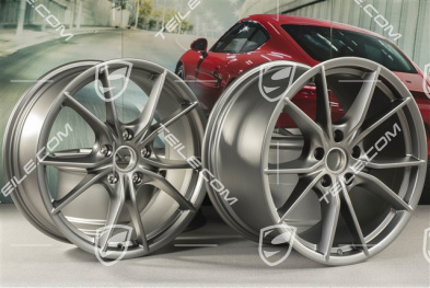 20-inch wheel rim set Carrera S IV, rims 8,5 J x 20 ET49 + 11,5 J x 20 ET56, Platinum Satin Matt