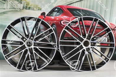 20-inch wheel rim set Turbo IV, 11,5J x 20 ET56 + 9J x 20 ET51, black high gloss