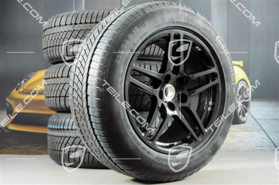 18-inch "Macan S" Winter wheel set, rims 8J x 18 ET21 + 9J x 18 ET21 + NEW winter tyres Continental ContiWinterContact 235/60 ZR 18 + 255/55 ZR 18, with TPMS, black high gloss