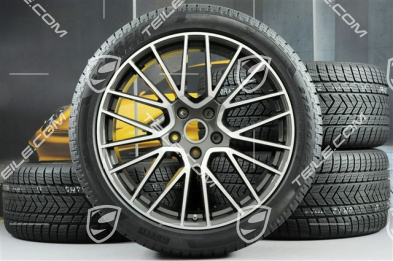 21" koła zimowe Cayenne COUPÉ RS Spyder, komplet, felgi 9,5J x 21 ET46 + 11,0J x 21 ET49 + opony zimowe Pirelli 275/40 R21 + 305/35 R21, z czujnikami ciśnienia