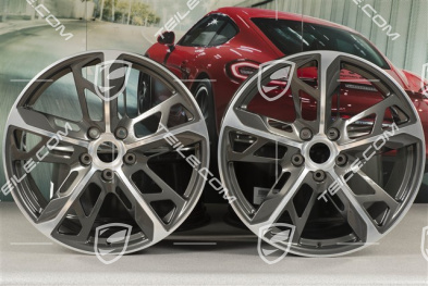 21" Wheel rim set Cross Turismo Design, 9,5J x 21 ET60 + 11,5J x 21 ET66, Titanium