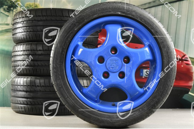17-inch CUP I wheel set, 7J x 17 ET55 + 9J x 17 ET55 + Michelin summer tyres 225/45 ZR17 + 255/40 ZR17, Maritime Blue 38B