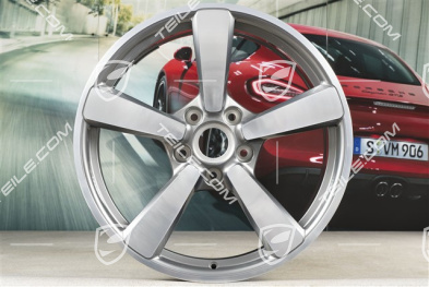 20+21-inch wheel rim set Carrera Exclusive, rims: front 8,5J x 20 ET53 + rear 11,J x 21 ET67, Platinum Silver