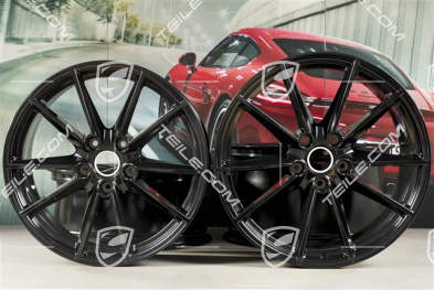 20+21" Felgensatz Carrera S, Felgen: vorne 8,5J x 20 ET53 + hinten 11,5J x 21 ET67, Schwarz Hochglanz