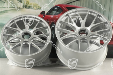 20"+21" GT2RS/GT3RS Magnesium wheel rim set, wheel rims 9,5 J x 20 ET50 + 12,5 J x 21 ET48, brilliant silver