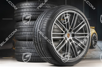 22-inch Cayenne Coupé Turbo IV summer wheel set, rims 10J x 22 ET48 + 11,5J x 22 ET52 + NEW Pirelli P Zero summer tyres 285/35 R22 + 315/30 R22, with TPMS