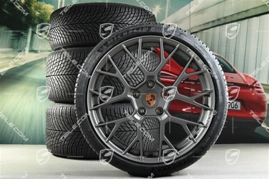20"+21" RS Spyder Design Winterrädersatz, Felgen 8,5J x 20 ET50 + 11J x 21 ET82 + NEUE Michelin Winterreifen 245/35 R20 + 305/30 R21, mit RDK-Sensoren, Darksilver