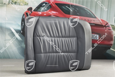 Back seat backrest, Draped leather, metropole blue, Coupe, R