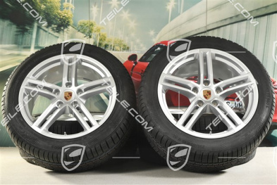 19" Panamera Koła zimowe, komplet, felgi 9J x 19 ET64 + 10,5J x 19 ET62 + NOWE opony zimowe Continental Winter Contact TS860 S 265/45 R19 + 295/40 R19, srebrne