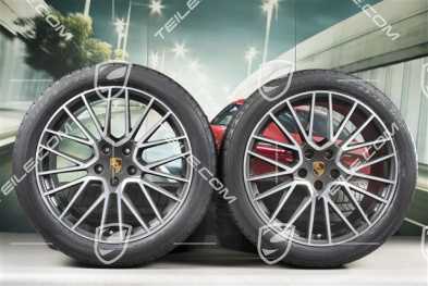 21" koła letnie Cayenne RS Spyder, komplet, felgi 9,5J x 21 ET46 + 11,0J x 21 ET58 + opony letnie Bridgestone Dueler H/P Sport 285/40 R21 + 315/35 R21, z czujnikami ciśnienia