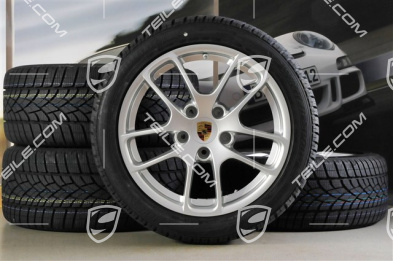 18" Cayman Winterräder Satz, 8J x 18 ET57 + 9J x 18 ET47 + Winterreifen Dunlop SP Winter Sport 3D 235/45 R18 + 265/45 R18, ohne RDK-Sensoren
