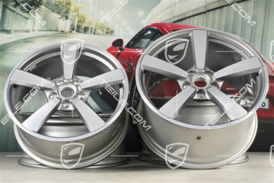 20+21-inch wheel rim set Carrera Exclusive, rims: front 8,5J x 20 ET53 + rear 11,J x 21 ET67, Platinum Silver