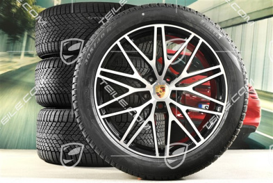 21" koła zimowe RS Spyder Design, komplet, felgi 9,5J x 21 ET46 + 11,0J x 21 ET58 + opony zimowe Pirelli 285/45 R21 + 305/40 R21, z czujnikami ciśnienia, czarny wysoki połysk