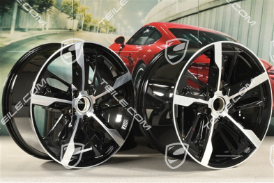 21" Felgensatz Taycan Exclusive Design, 9,5J x 21 ET60 + 11,5J x 21 ET66, Carbon Version (Carbon Aeroblades gehören nicht zum Lieferumfang), schwarz hochglanz