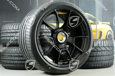 20" koła letnie, komplet 911 Turbo S Exclusive Design, felgi 11,5J x 20 ET56 + 9J x 20 ET51 + opony letnie 305/30 ZR20 + 245/35 ZR20, czarny wysoki połysk