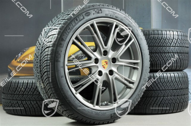 20" Koła zimowe, komplet "Exclusive Design", felgi 9,5 J x 20 ET71 + 10,5 J x 20 ET71 + NOWE opony zimowe Michelin Pilot Alpin 4 275/40 R20 + 315/35 R20, platyna (satyna)