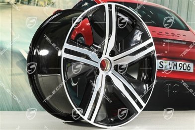 22-inch Macan Exclusive Design wheel rim set, 9J x 22 ET29 + 11J x 22 ET47, black high gloss
