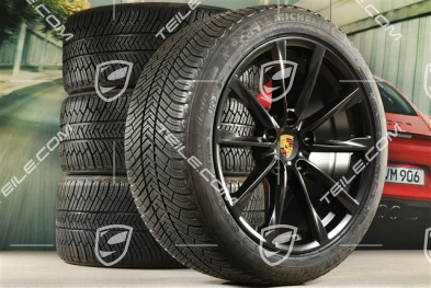 19" Boxster S koła zimowe komplet, felgi 8J x 19 ET57 + 10J x 19 ET45, opony zimowe Michelin Pilot Alpin 4: 235/40 R19 + 265/40 R19, czarny satynowy półmat