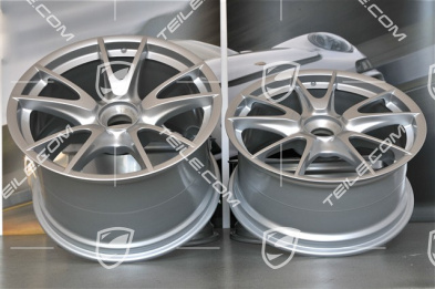 19" Komplet felg GT3RS II 4.0 / GT2RS, srebrne, przód  9J x 19 ET47+ tył 12J x 19 ET48
