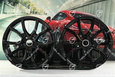 21" Komplet felg Exclusive Design, 11J x 21 ET49 + 9,5J x 21 ET46, do Cayenne Coupé, czarny wysoki połysk