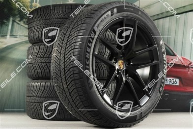 20" "Macan S" Winterräder Satz, Felgen 9J x 20 ET26 + 10J x 20 ET19, Michelin Winterreifen 265/45 R 20 + 295/40 R 20, schwarz seidenmatt, mit RDK-Sensoren