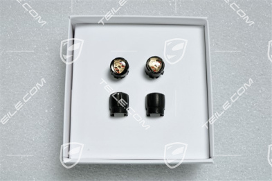 Ventilkappe, Schwarz, Wappen farbig, Satz für Fahrzeuge ohne RDK-Sensoren