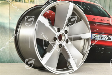 21" Felge Taycan Exclusive Design, 11,5J x 21 ET66, Platinum Seidenmatt, hinten, L