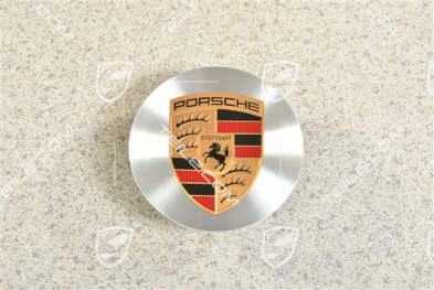 Radzierdeckel, konkav, Wappen farbig, Rotations-Schliff