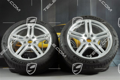 20" Koła letnie Panamera Turbo, felgi 9,5J x 20 ET71 + 11,5J x 20 ET68 + NOWE opony letnie Michelin 275/40 ZR20 + 315/35 ZR20, z czujnikami ciśnienia