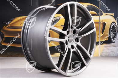 21" Felgensatz Cayenne Turbo, 11J x 21 ET58 + 9,5J x 21 ET46, Platinum-Seidenmatt