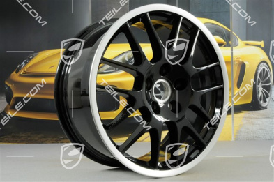 20" Komplet felg RS Spyder, 9,5J x 20 ET65 + 10,5J x 20 ET65, przeznaczone do opon zimowych, czarny wysoki połysk + srebrny rant