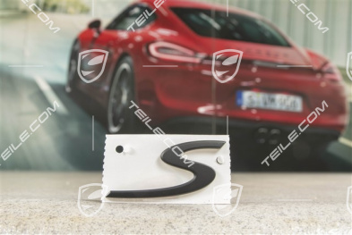 Schriftzug / Abzeichen / Emblem "S", Schwarz matt