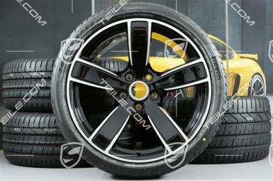 20" Sommerräder Satz Carrera Sport, Felgen 8,5J x 20 ET49 + 11,5J x 20 ET56 + Sommerreifen 245/35 R20 + 305/30 R20, schwarz hochglanz