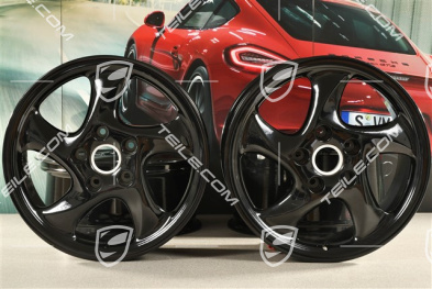 18-inch Turbo Look I wheel set, 7,5J x 18 ET50 + 10J x 18 ET65, black high gloss