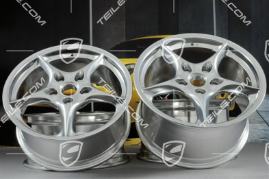 18" Carrera Felgensatz, 8J x 18 ET50 + 10J x 18 ET65, kugelstrahlpoliert, Jubiläumedition "40 Jahre 911"