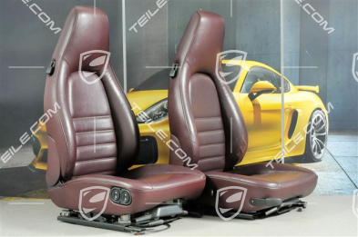 Seat, leatherette, Burgundy, set L+R