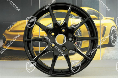 18" Komplet felg Panamera S, 8J x 18 ET59 + 9J x 18 ET53, czarny wysoki połysk