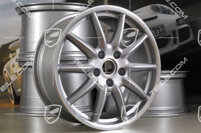19" Felgensatz Carrera Sport, 8,5J x 19 ET55 + 11,5J x 19 ET50, GT Silver.