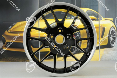 20" Komplet felg RS Spyder, 9,5J x 20 ET65 + 10,5J x 20 ET65, przeznaczone do opon zimowych, czarny wysoki połysk + srebrny rant