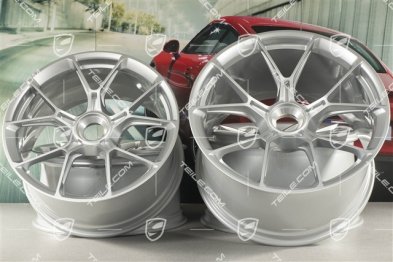 20"+21" GT3 komplet felg, 9,5J x 20 ET46 + 12J x 21 ET45, srebrny brilliant silver