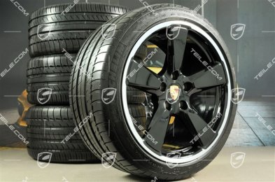 20" Sport Classic Sommerräder Satz, Schwarz hochglanz, Felgen 9,5J x 20 ET65 + 11,5 x 20 ET63 + NEUE Michelin Sommerreifen 255/40 ZR20 + 295/35 ZR20, ohne RDK-Sensoren