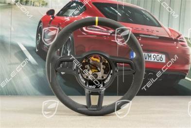 Sports Steering wheel GT, Alcantara, black/silver, 12 o'clock marking Speed yellow